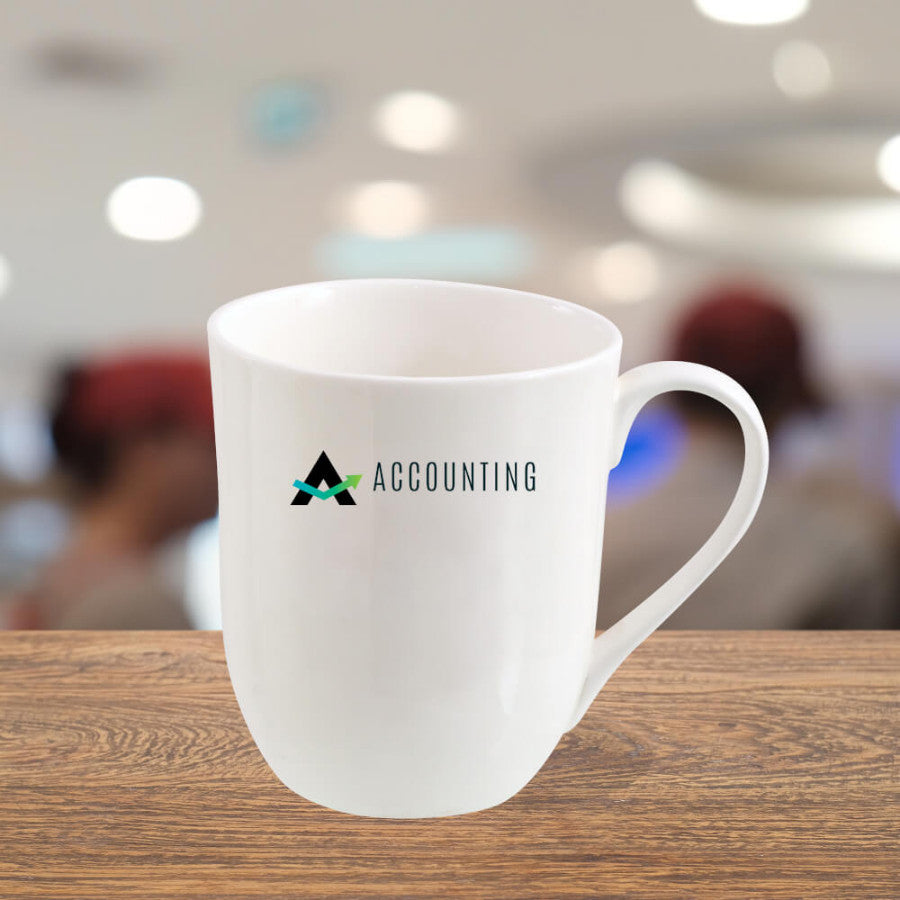 YuBingo Conical Bone China Gloss Logo Mug 310ml - Custom Corporate Gift for corporate gifting