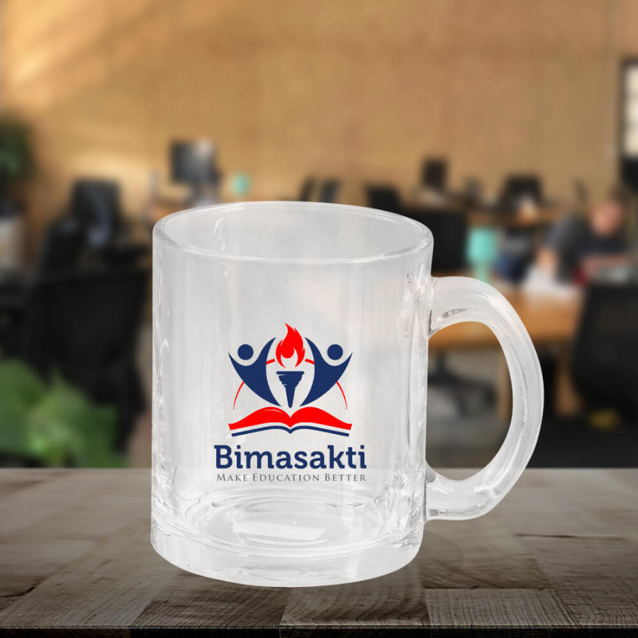 YuBingo Clear Glass Gloss Logo Mug 310ml - Custom Corporate Gift for corporate gifting