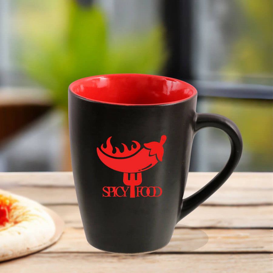 YuBingo Black Conical Ceramic Matt Logo Mug 310ml - Custom Corporate Gift for corporate gifting