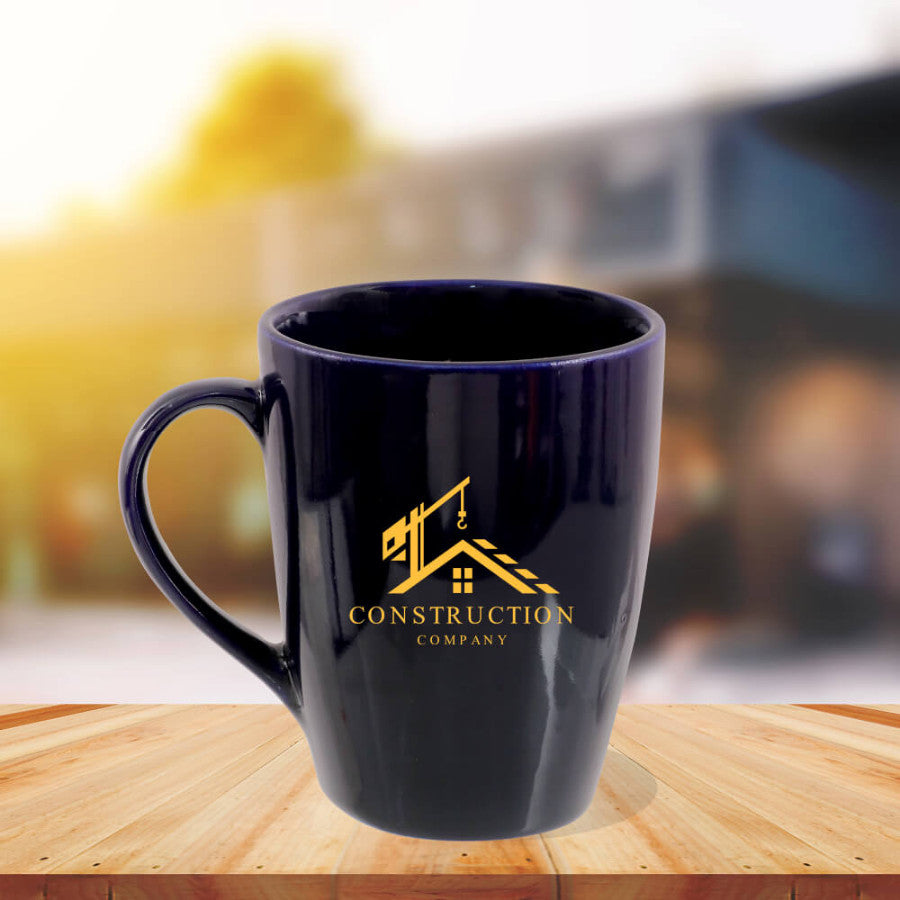 YuBingo Navy Blue Ceramic Gloss Logo Mug 310ml - Custom Corporate Gift for corporate gifting