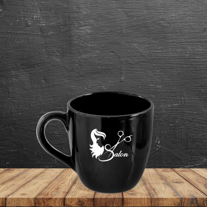 YuBingo Black Conical Ceramic Gloss Logo Mug 200ml - Custom Corporate Gift for corporate gifting