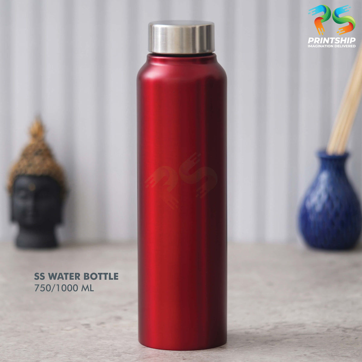 YuBingo Red Stainless Steel Bottle - 750 ML - Corporate Drinkware Gift - Water Bottles by YuBingo