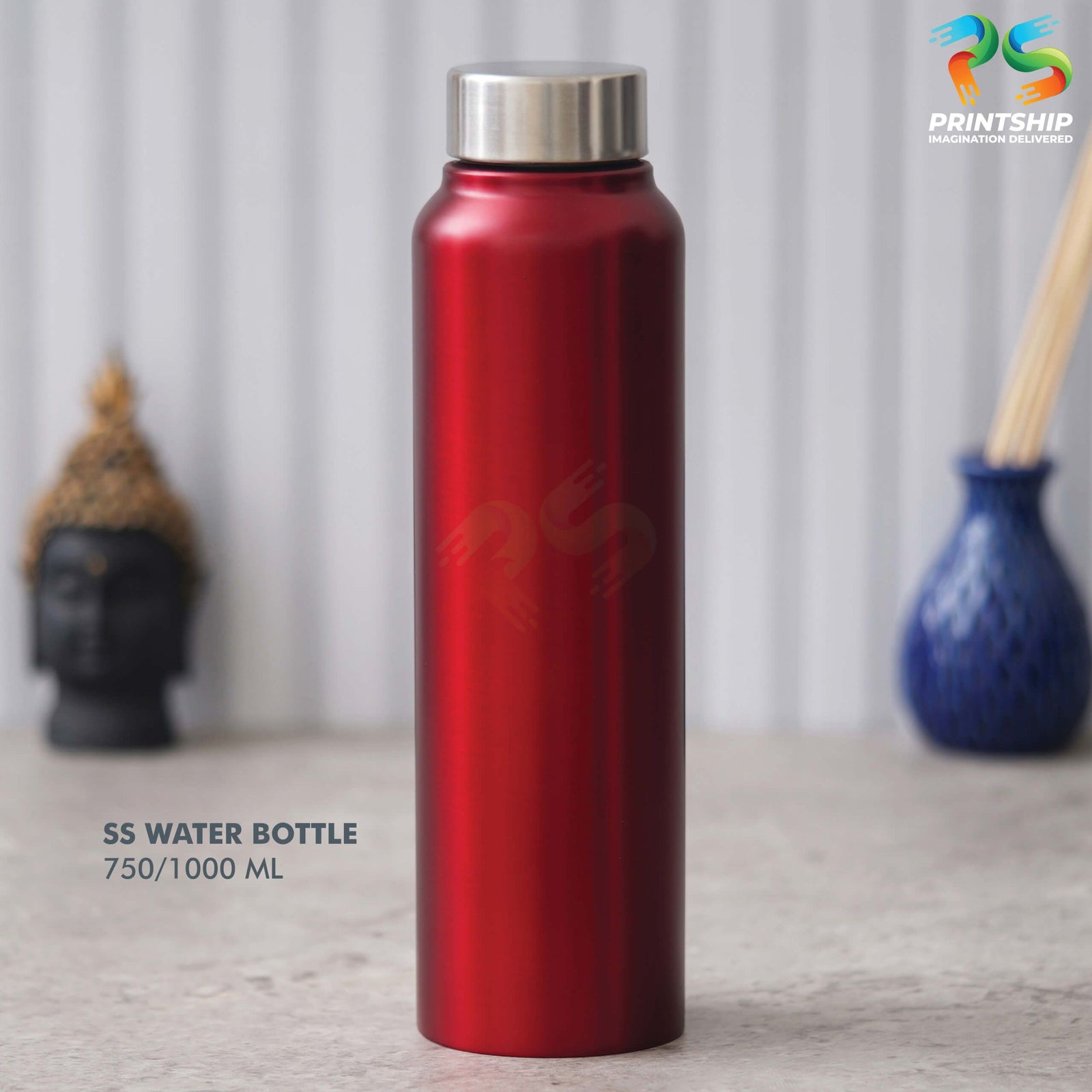 YuBingo Red Stainless Steel Bottle - 750 ML - Corporate Drinkware Gift - Water Bottles by YuBingo