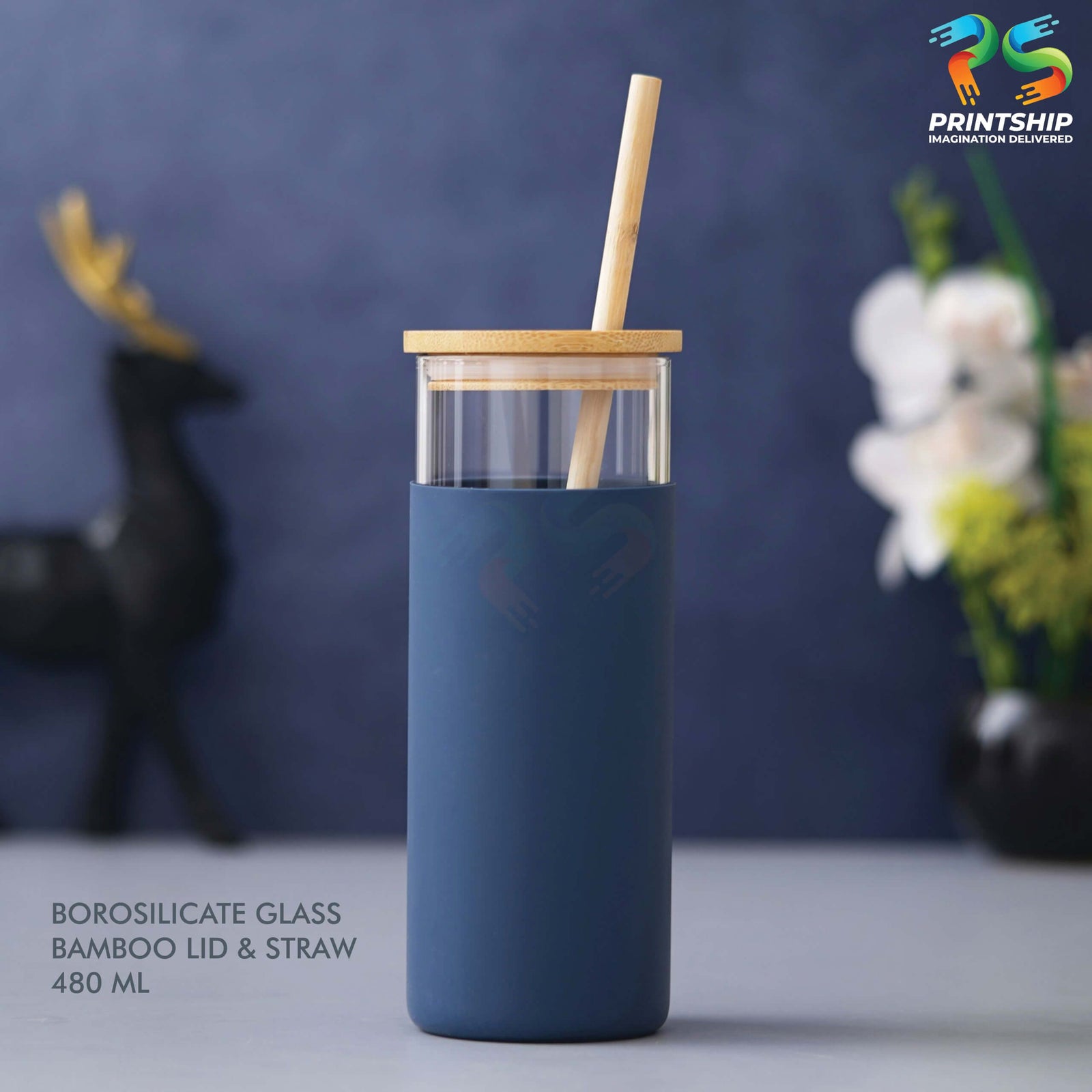 YuBingo Blue Borosilicate Glass Bottle - Corporate Gift | YuBingo corporate gift