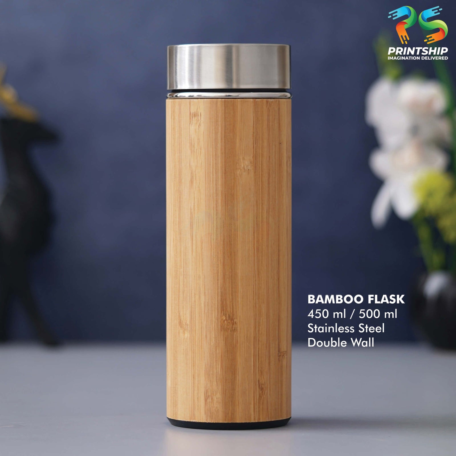 YuBingo Bamboo Stainless Steel Flask - 450ML - Corporate Gift | YuBingo corporate gift