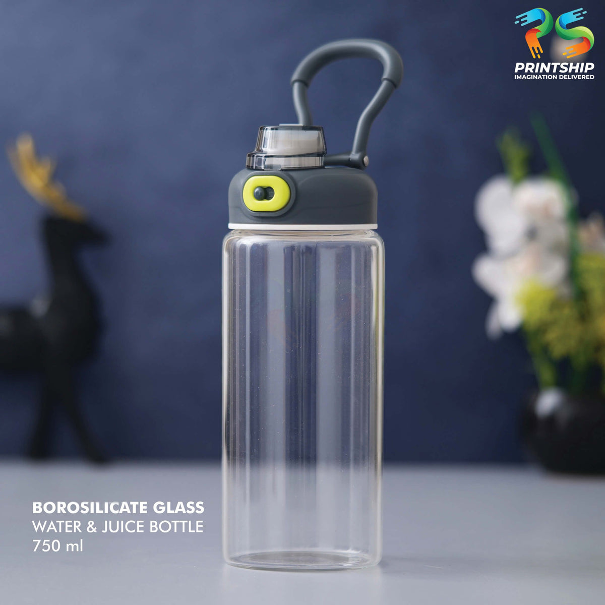 YuBingo Clear Borosilicate Glass Bottle - 750ML - Corporate Drinkware Gift - Water Bottles by YuBingo
