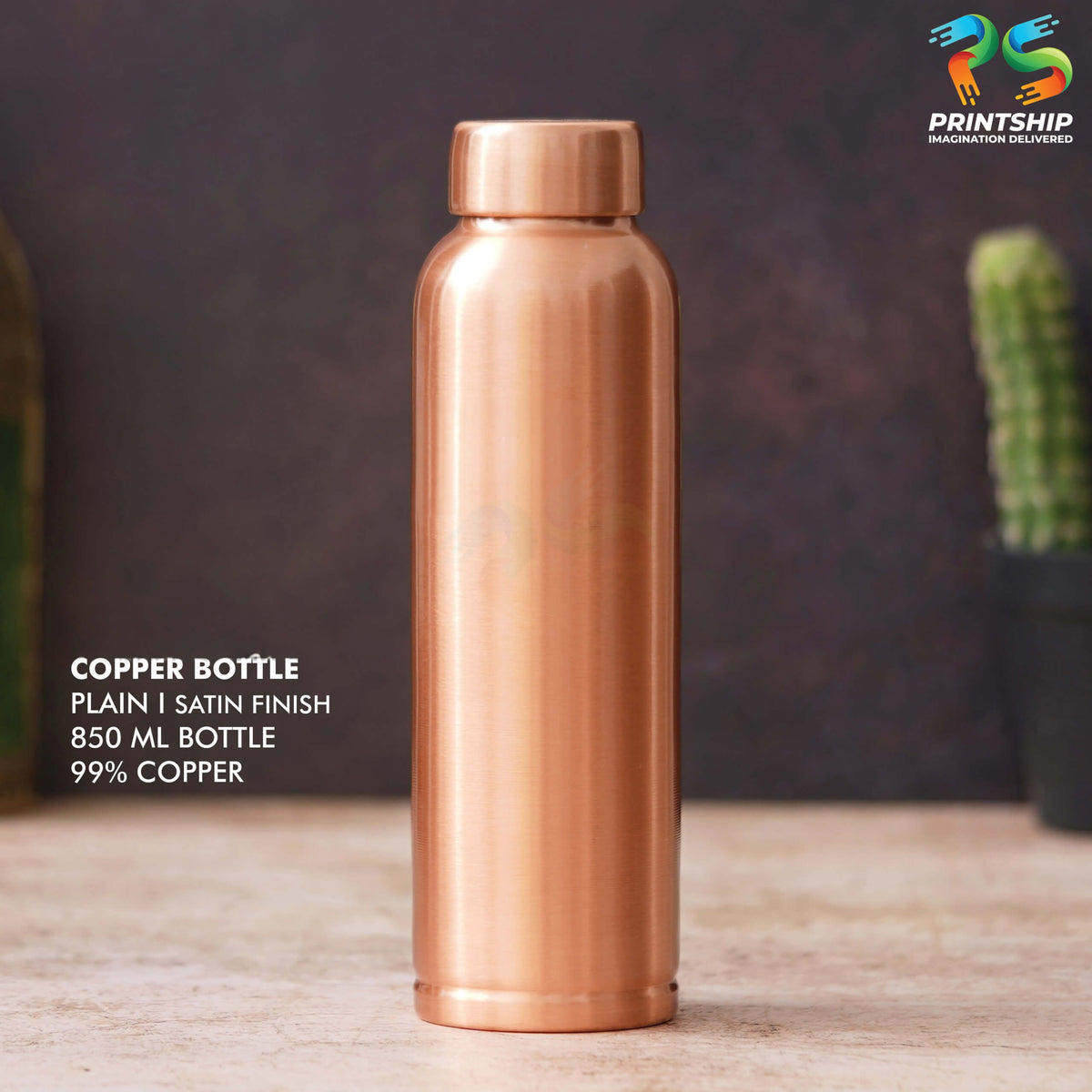 YuBingo Copper Satin Finish 850ML Bottle - Corporate Drinkware Gift - Water Bottles by YuBingo