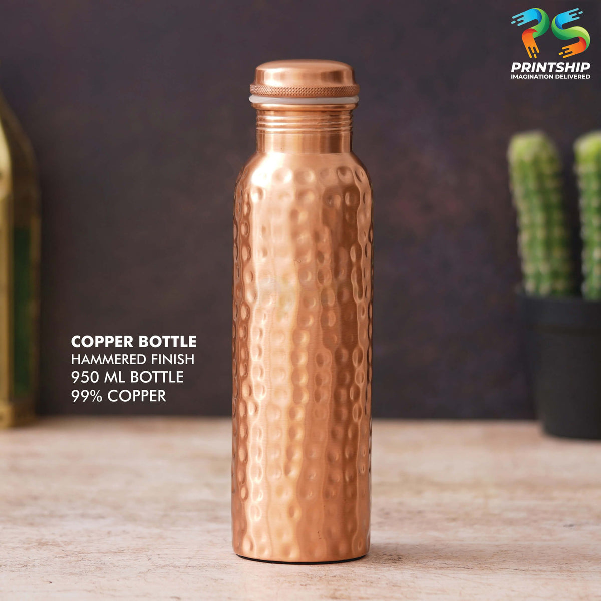 YuBingo Hammered Copper 950ML Bottle - Corporate Drinkware Gift - Water Bottles by YuBingo