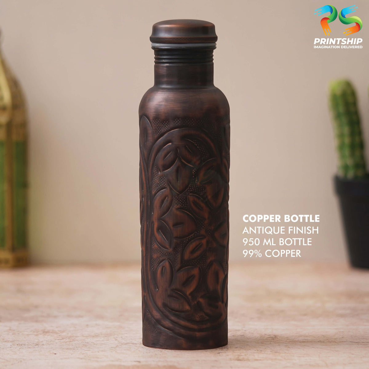 YuBingo Antique Brown Copper 950ML Bottle - Corporate Drinkware Gift - Water Bottles by YuBingo