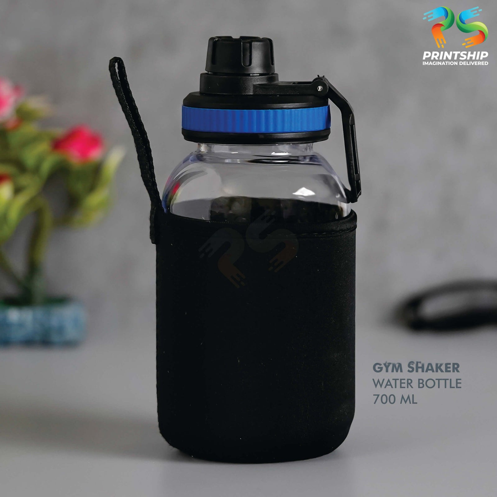 YuBingo Clear Gym Shaker With Blue Cover - Corporate Gift | YuBingo corporate gift