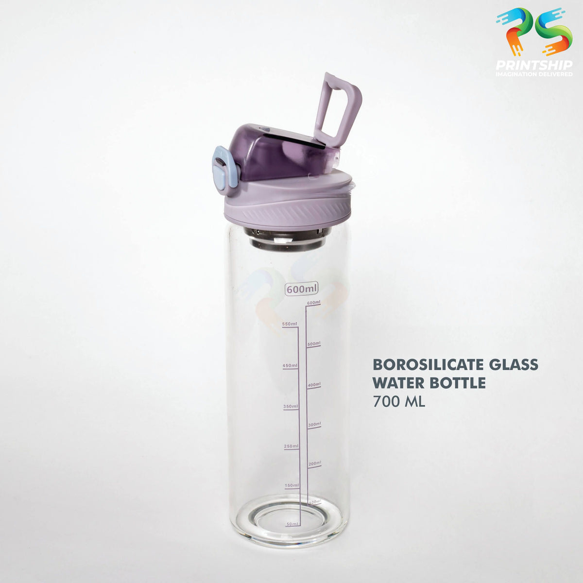 YuBingo Clear Borosilicate Glass Bottle - 700ML - Corporate Drinkware Gift - Water Bottles by YuBingo