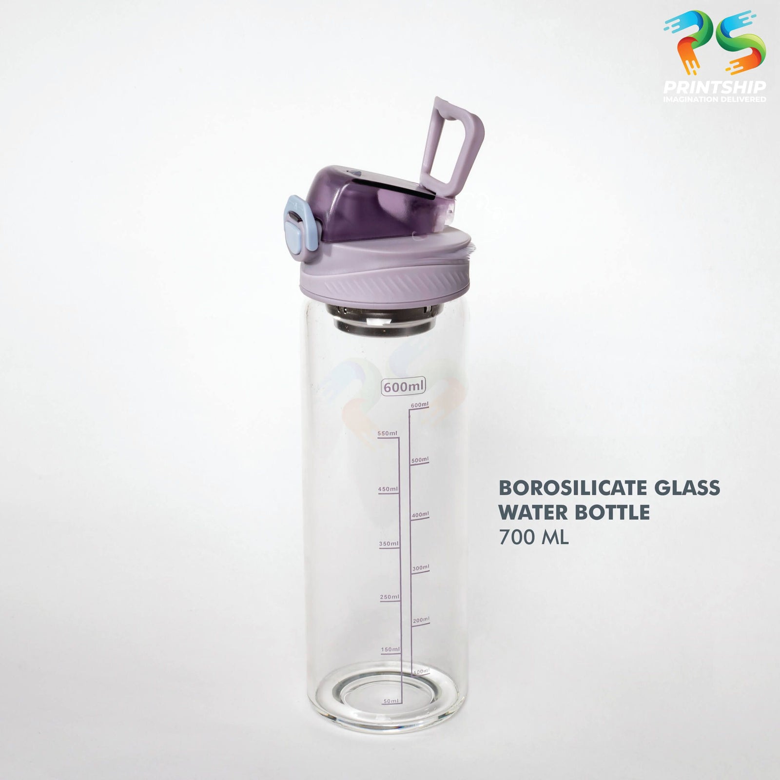 YuBingo Clear Borosilicate Glass Bottle - 700ML - Corporate Drinkware Gift - Water Bottles by YuBingo