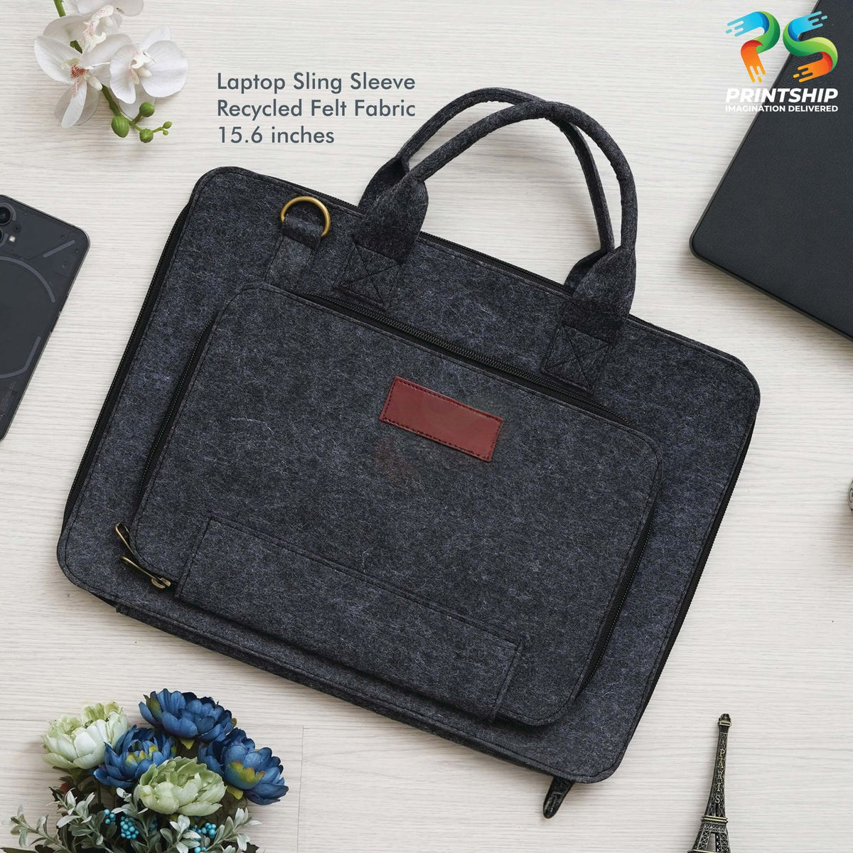YuBingo Black Recycled Felt Laptop Sleeve - Corporate Gift | YuBingo corporate gift