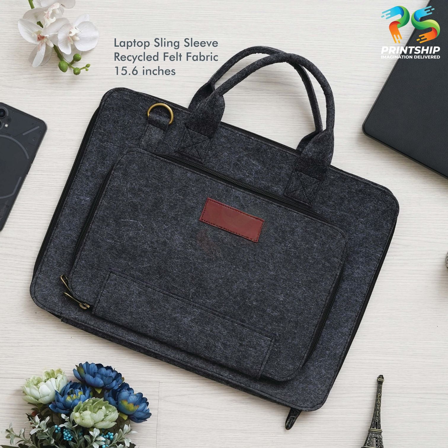 YuBingo Black Recycled Felt Laptop Sleeve - Corporate Gift | YuBingo corporate gift