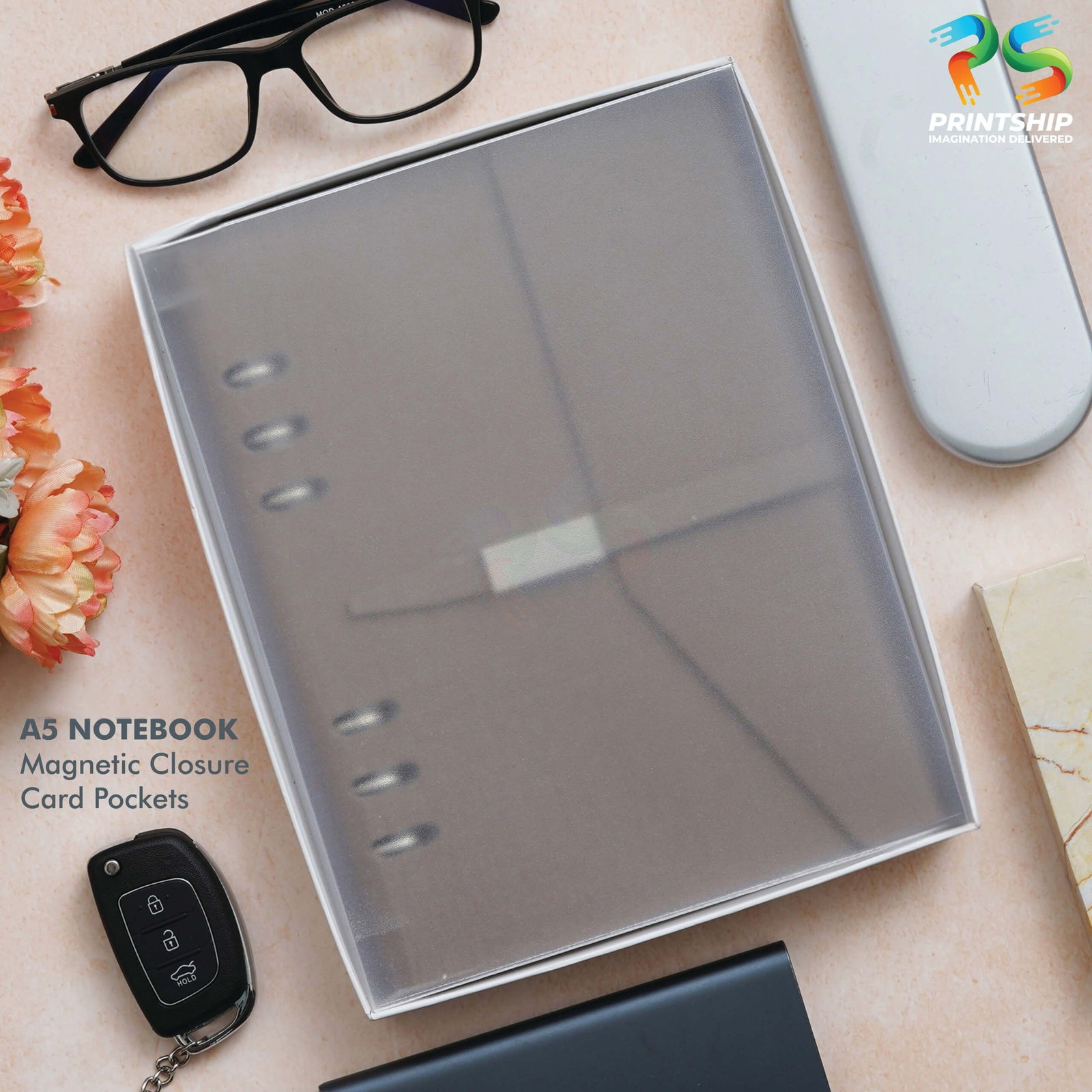 YuBingo Brown A5 Notebook with Magnet Closure - Corporate Gift
