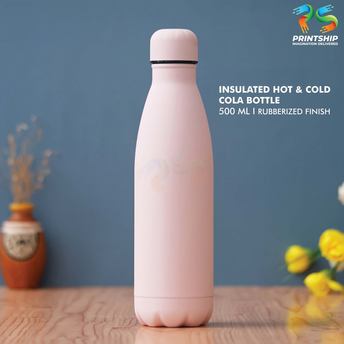 YuBingo Pink Stainless Steel 500ML Hot &amp; Cold Insulated Bottle - Corporate Drinkware Gift - Water Bottles by YuBingo