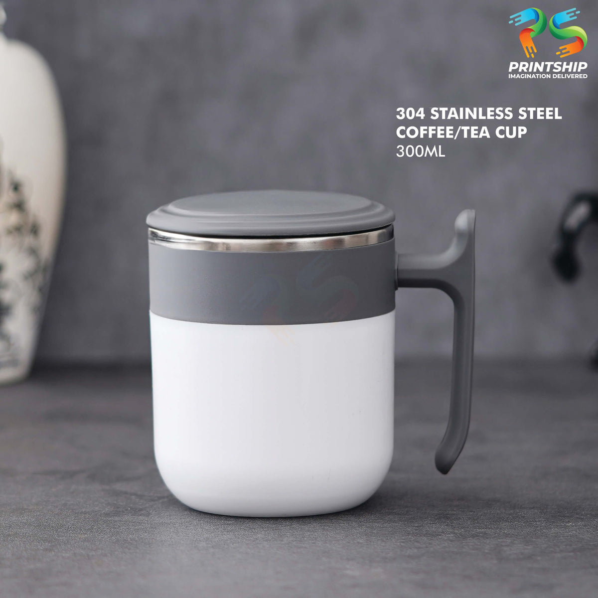 YuBingo White Stainless Steel Mug 300ML - Corporate Gift | Product image 3