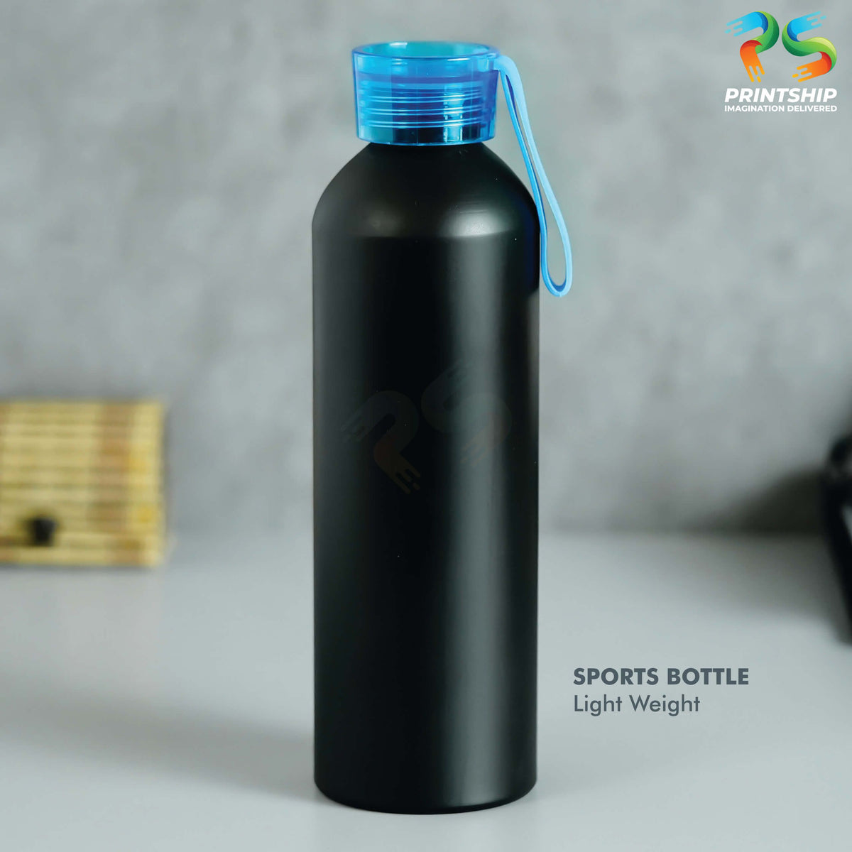 YuBingo Classic Black Sports Bottle - Corporate Drinkware Gift - Water Bottles by YuBingo