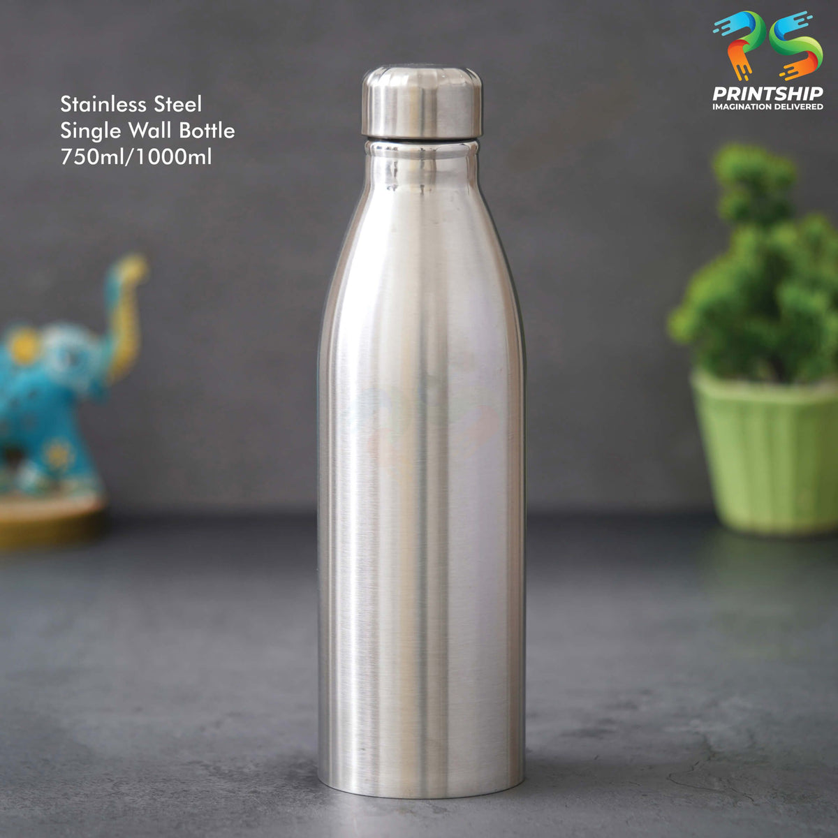 YuBingo 1000 ML Single Wall Stainless Steel Bottle - Corporate Drinkware Gift - Water Bottles by YuBingo