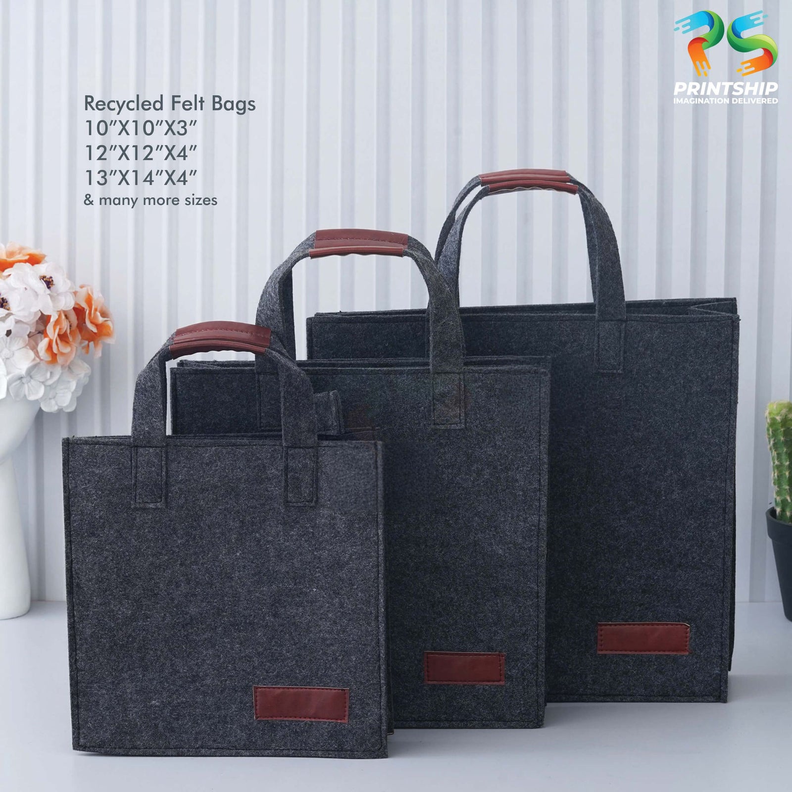 YuBingo Black Recycled Felt Hand Bag (Small) - Corporate Gift | Product image 6
