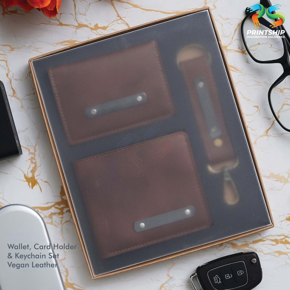 YuBingo Tan Vegan Leather Wallet Set - Corporate Gift Set - image 3