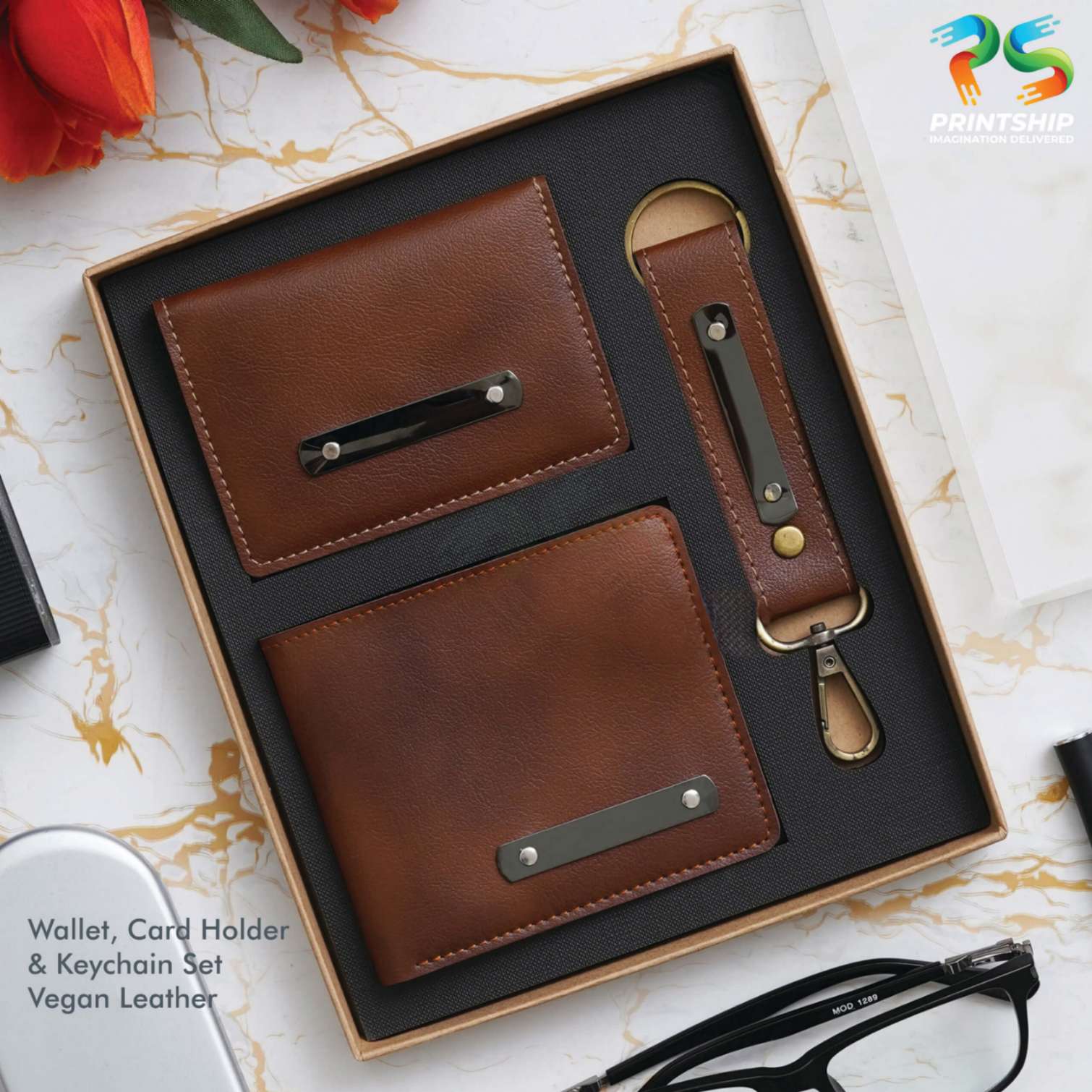 YuBingo Tan Vegan Leather Wallet Set - Corporate Gift Set - image 2