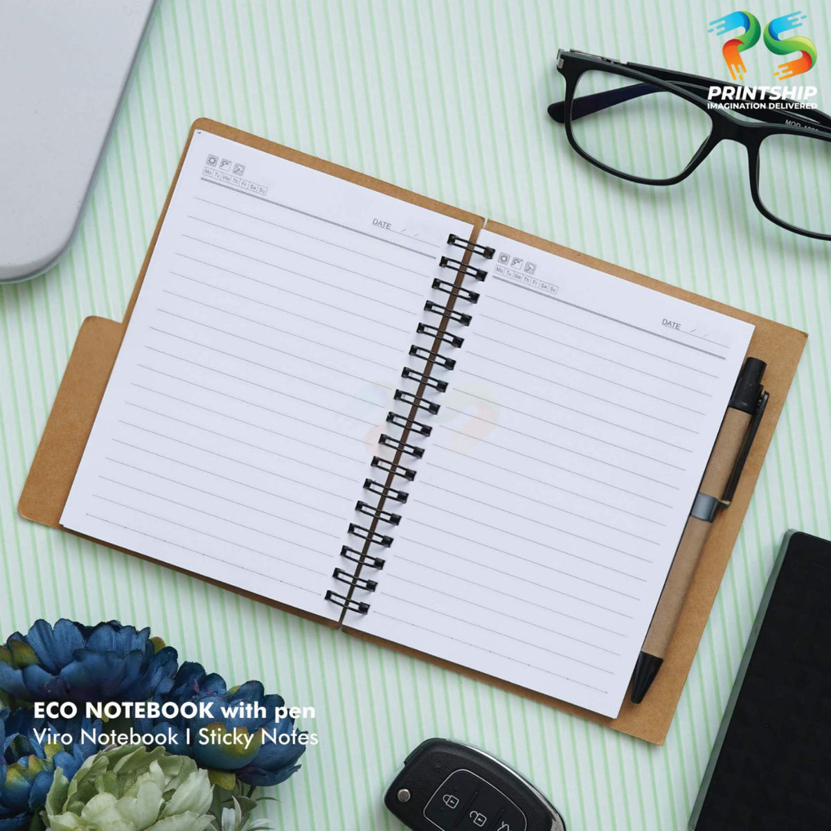 YuBingo Eco-Friendly Brown Notebook - Corporate Gift