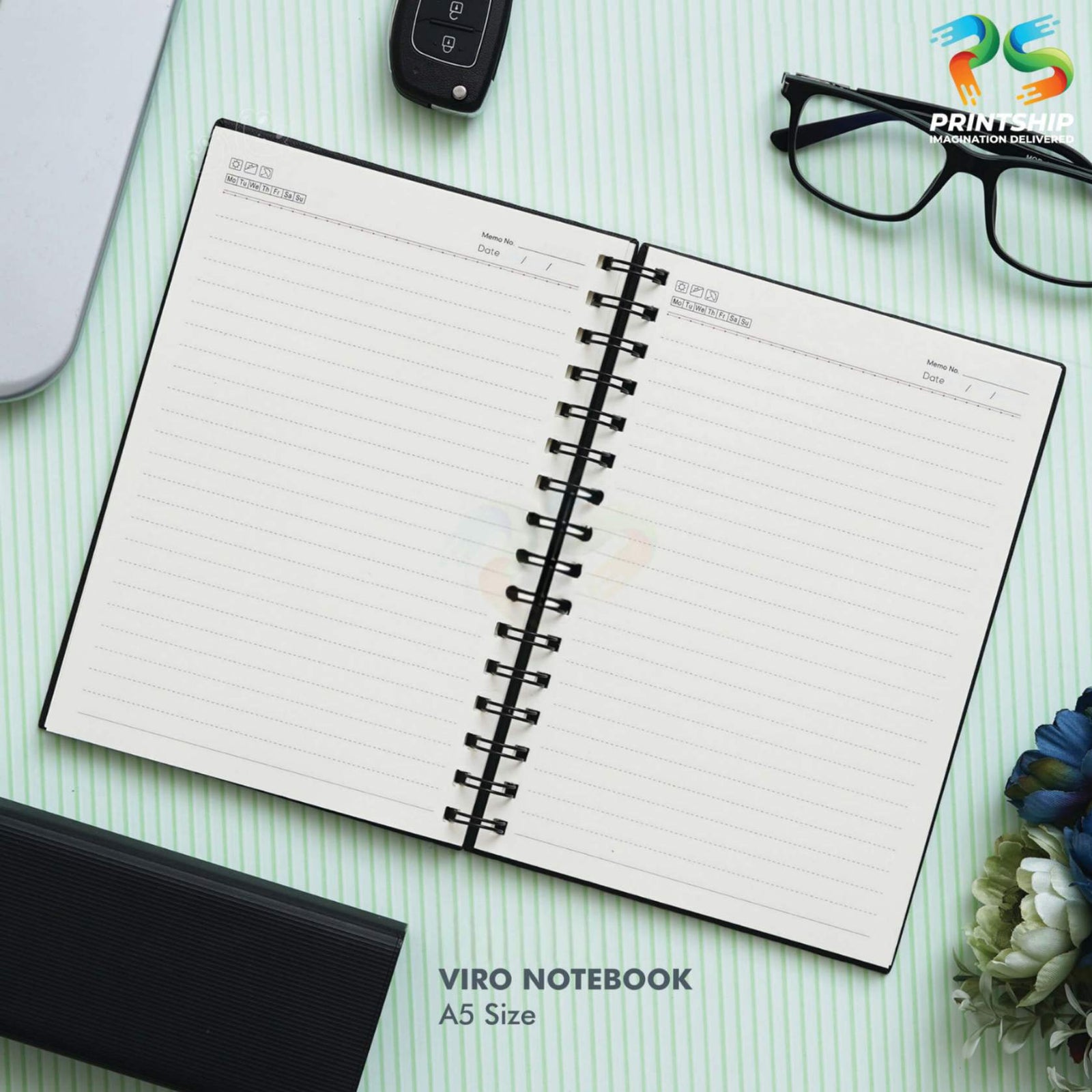 YuBingo Black A5 Viro Notebook - Corporate Gift