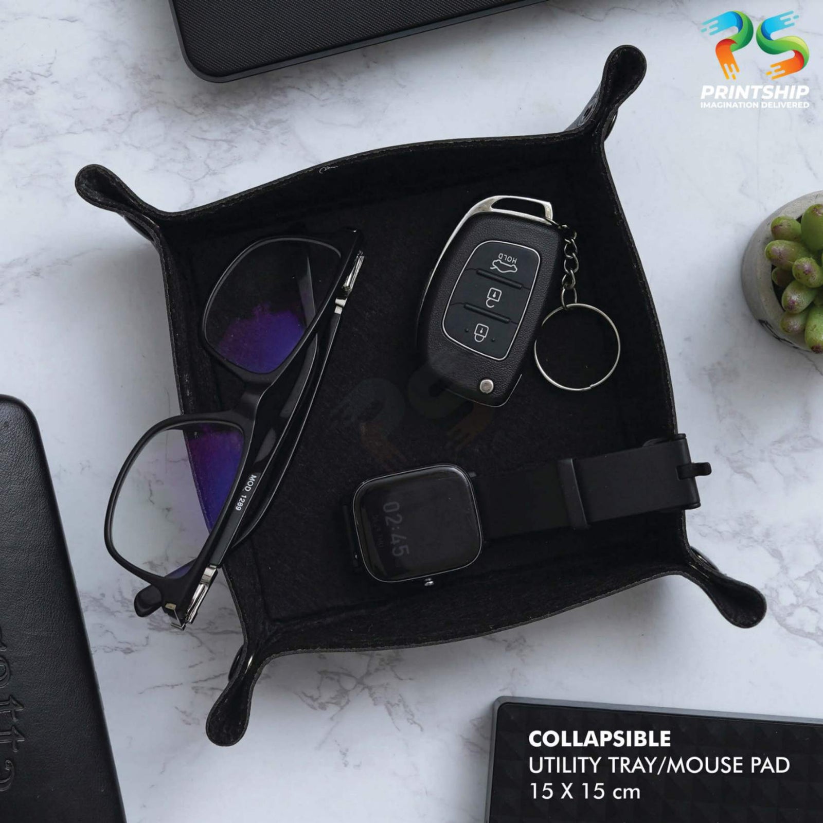YuBingo Black Vegan Leather Pocket Notepad - Corporate Gift