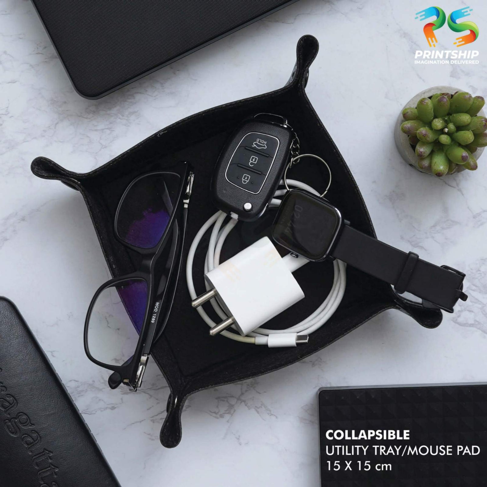 YuBingo Black Vegan Leather Pocket Notepad - Corporate Gift