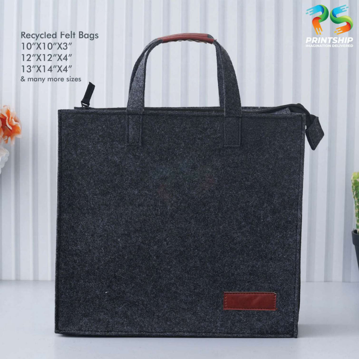 YuBingo Black Recycled Felt Hand Bag (Large) - Corporate Gift | Product image 3