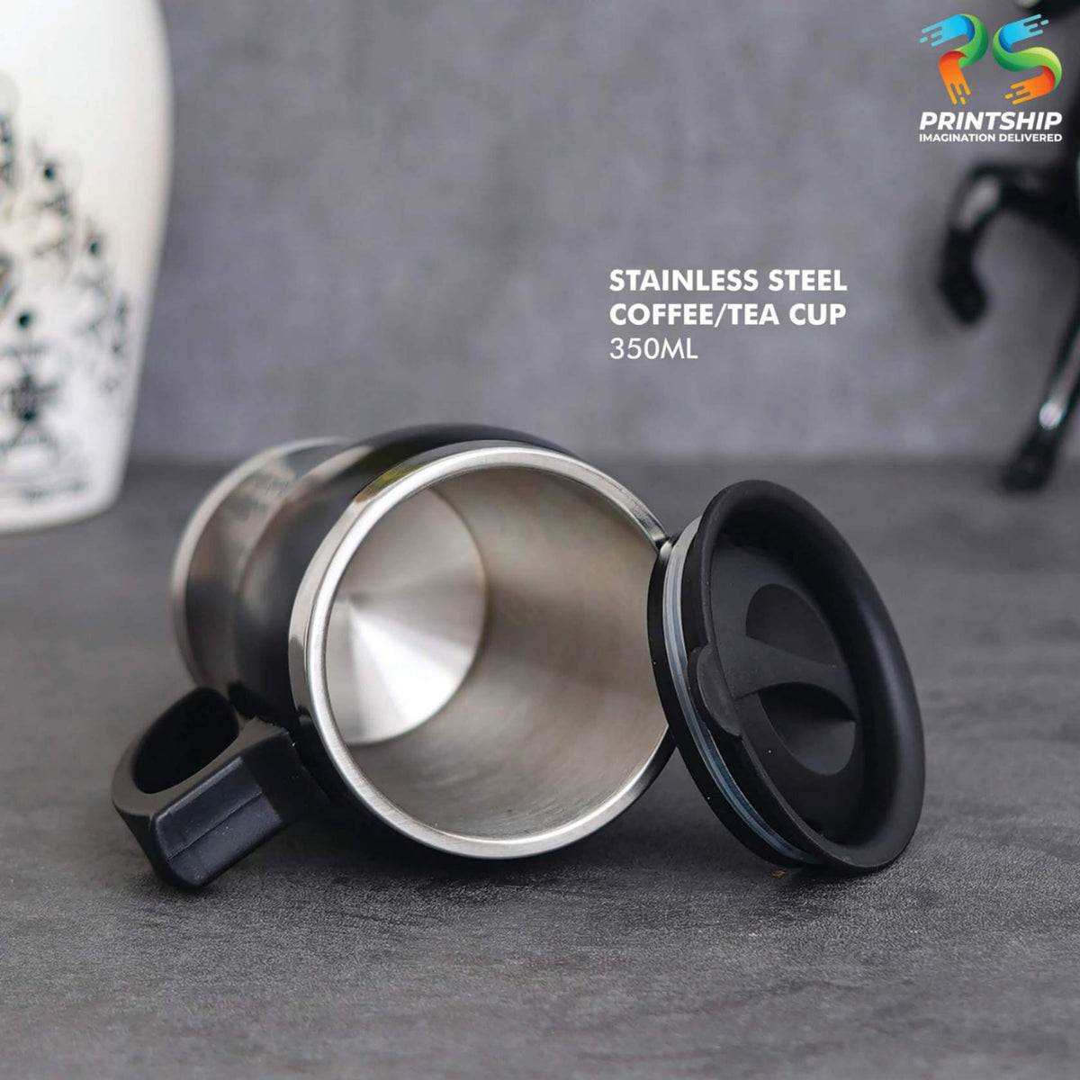 YuBingo Black Stainless Steel 350ML Coffee/Tea Mug With Black Cap - Corporate Gift | Product image 2