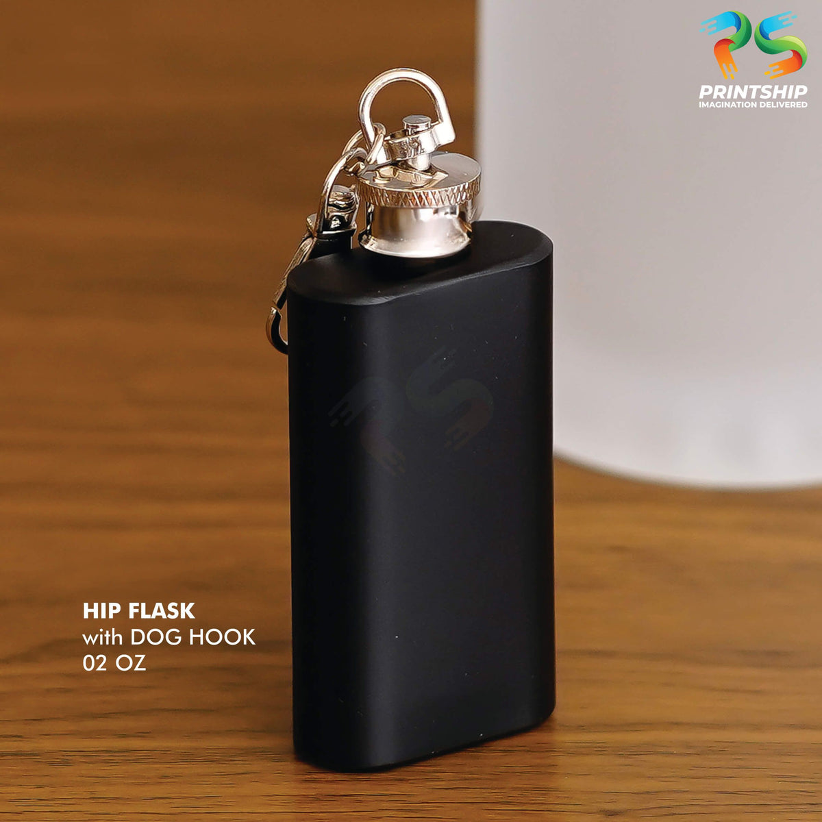 YuBingo Black Hip Flask With Dog Hook - Corporate Gift | Product image 2