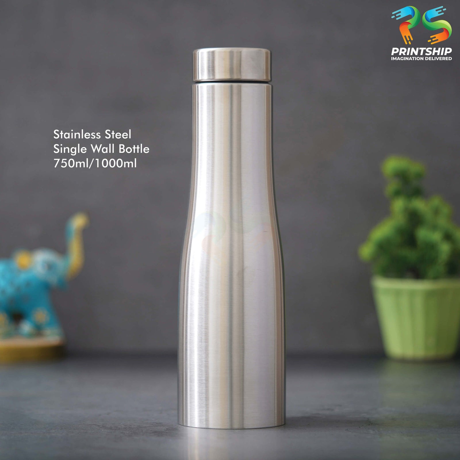 YuBingo 1000 ML Single Wall Stainless Steel Bottle - Corporate Drinkware Gift - Water Bottles by YuBingo