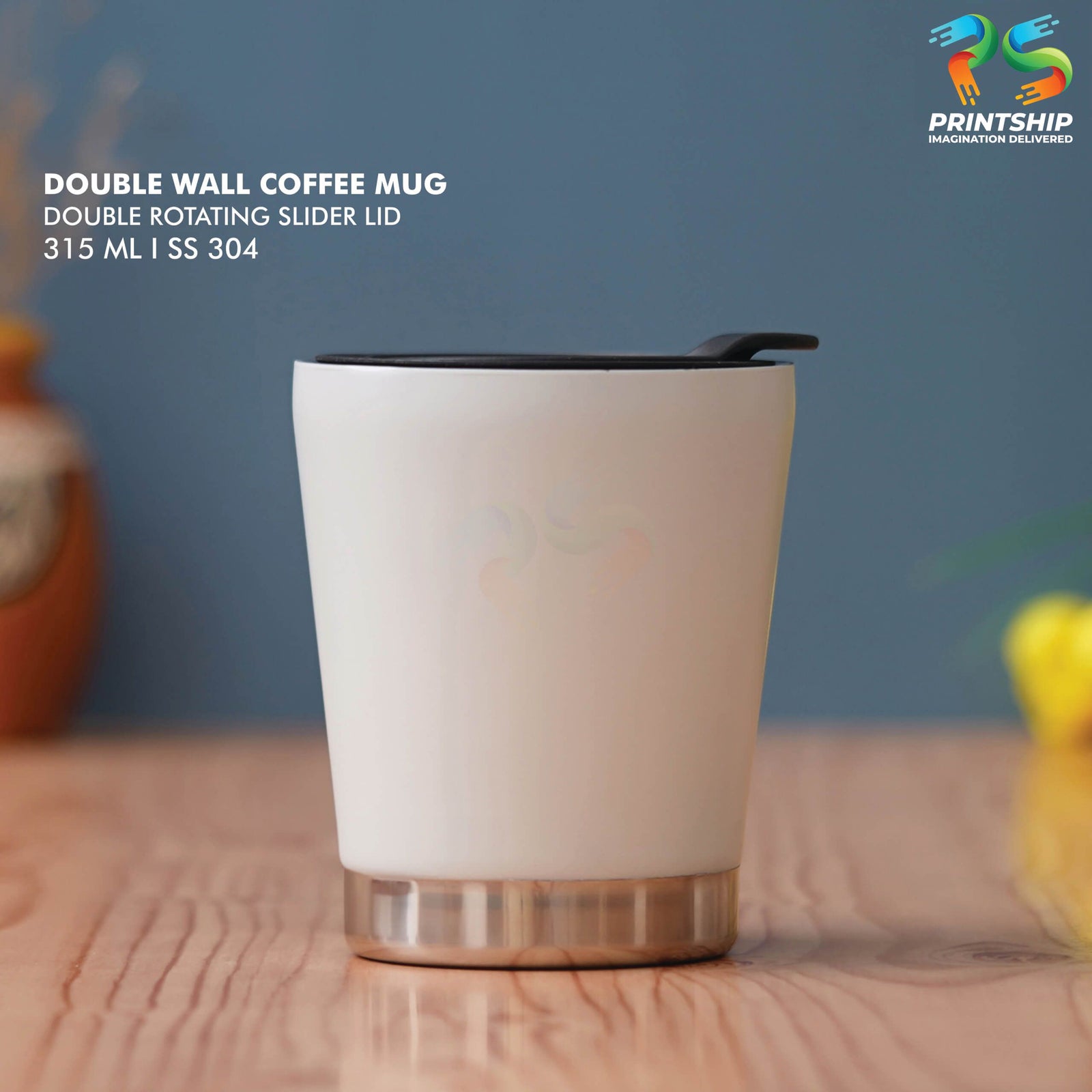 YuBingo White Stainless Steel Mug - 315 ML - Corporate Gift | Product image 3