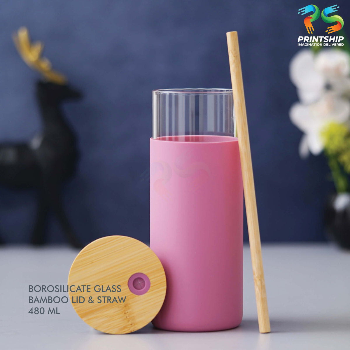 YuBingo Pink Borosilicate Glass Bottle - Corporate Gift | Product image 4