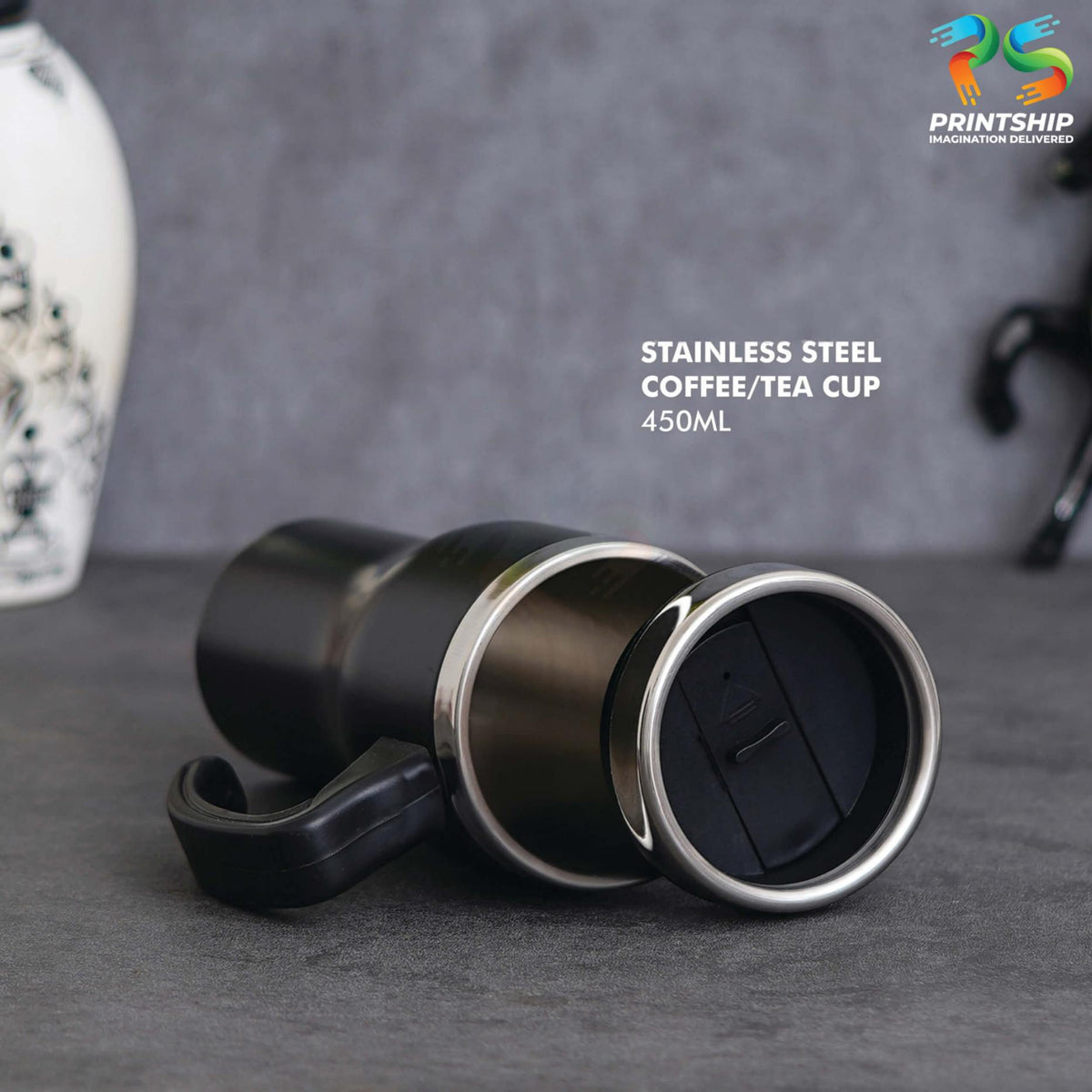 YuBingo Black Stainless Steel Mug 450ML - Corporate Gift | Product image 2