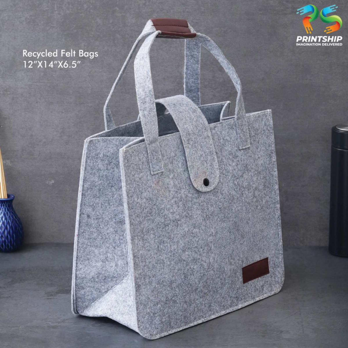 YuBingo Grey Recycled Felt Hand Bag - Corporate Gift | Product image 3