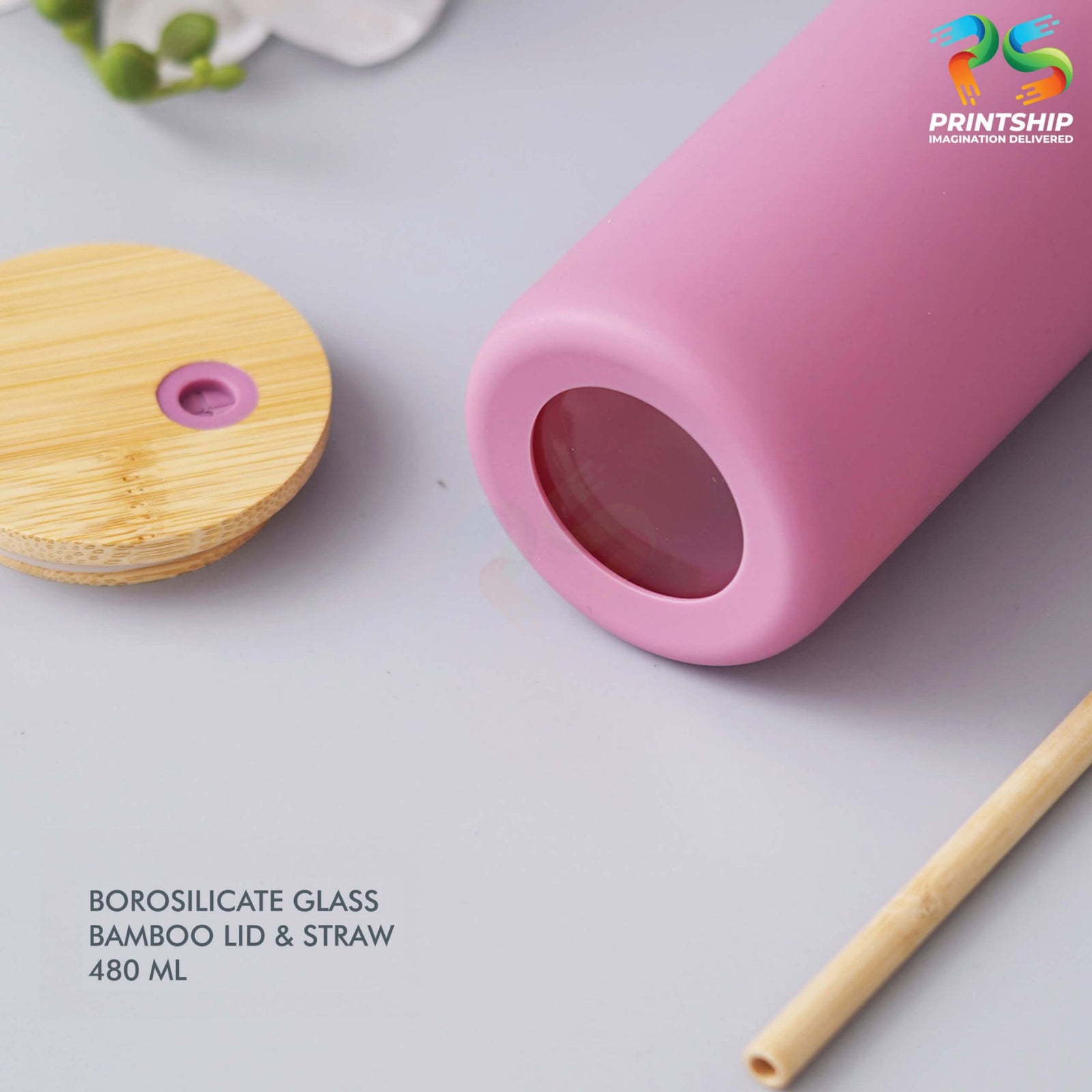 YuBingo Pink Borosilicate Glass Bottle - Corporate Gift | Product image 3