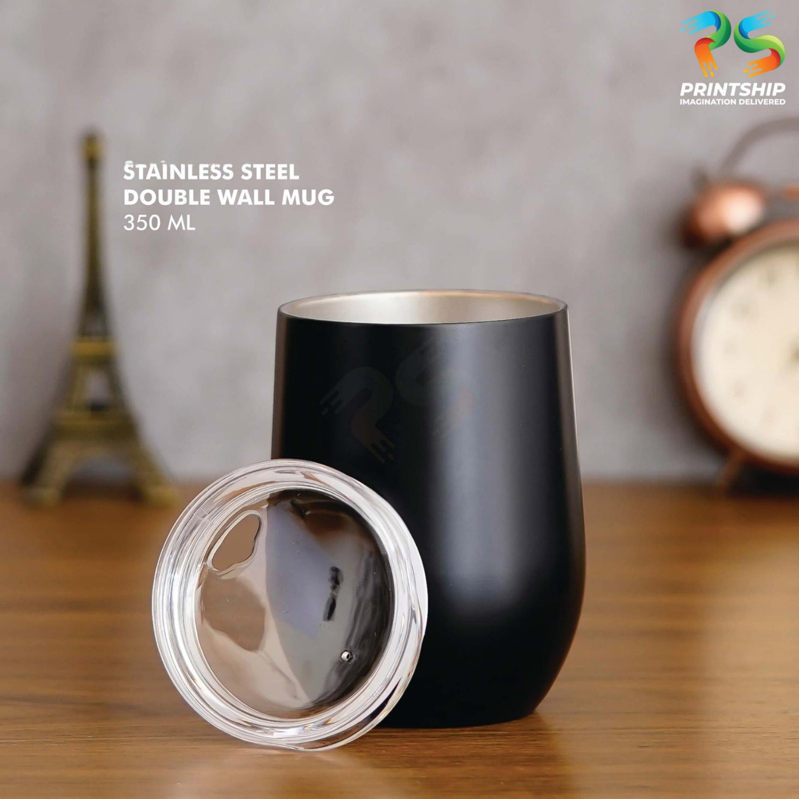 YuBingo Black Stainless Steel Mug - 350 ML - Corporate Gift | YuBingo corporate gift