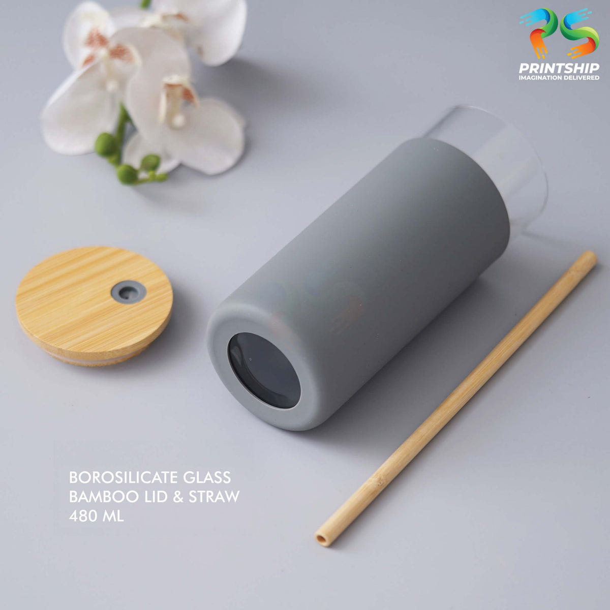 YuBingo Grey Borosilicate Glass Bottle - Corporate Gift | Product image 4
