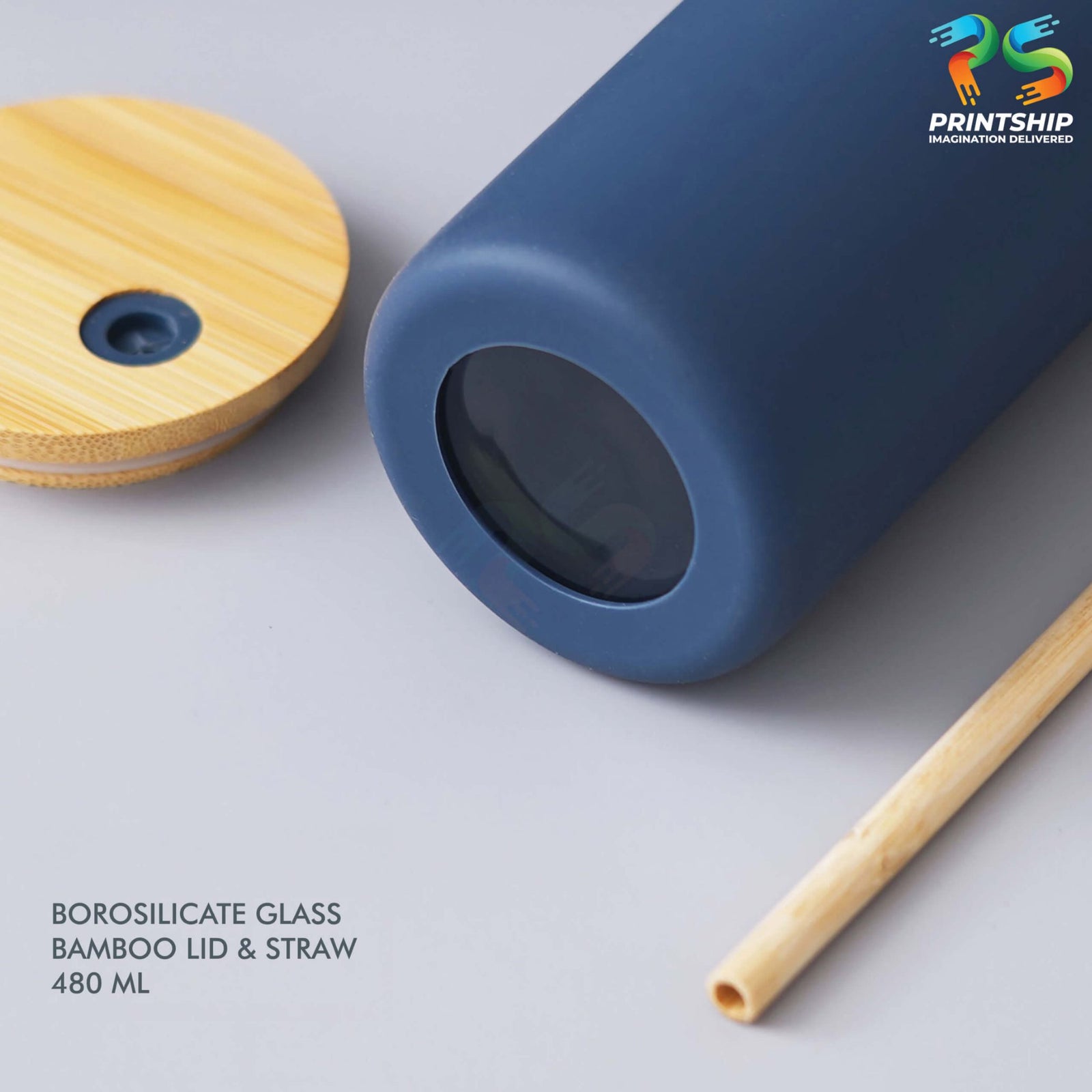 YuBingo Blue Borosilicate Glass Bottle - Corporate Gift | Product image 4
