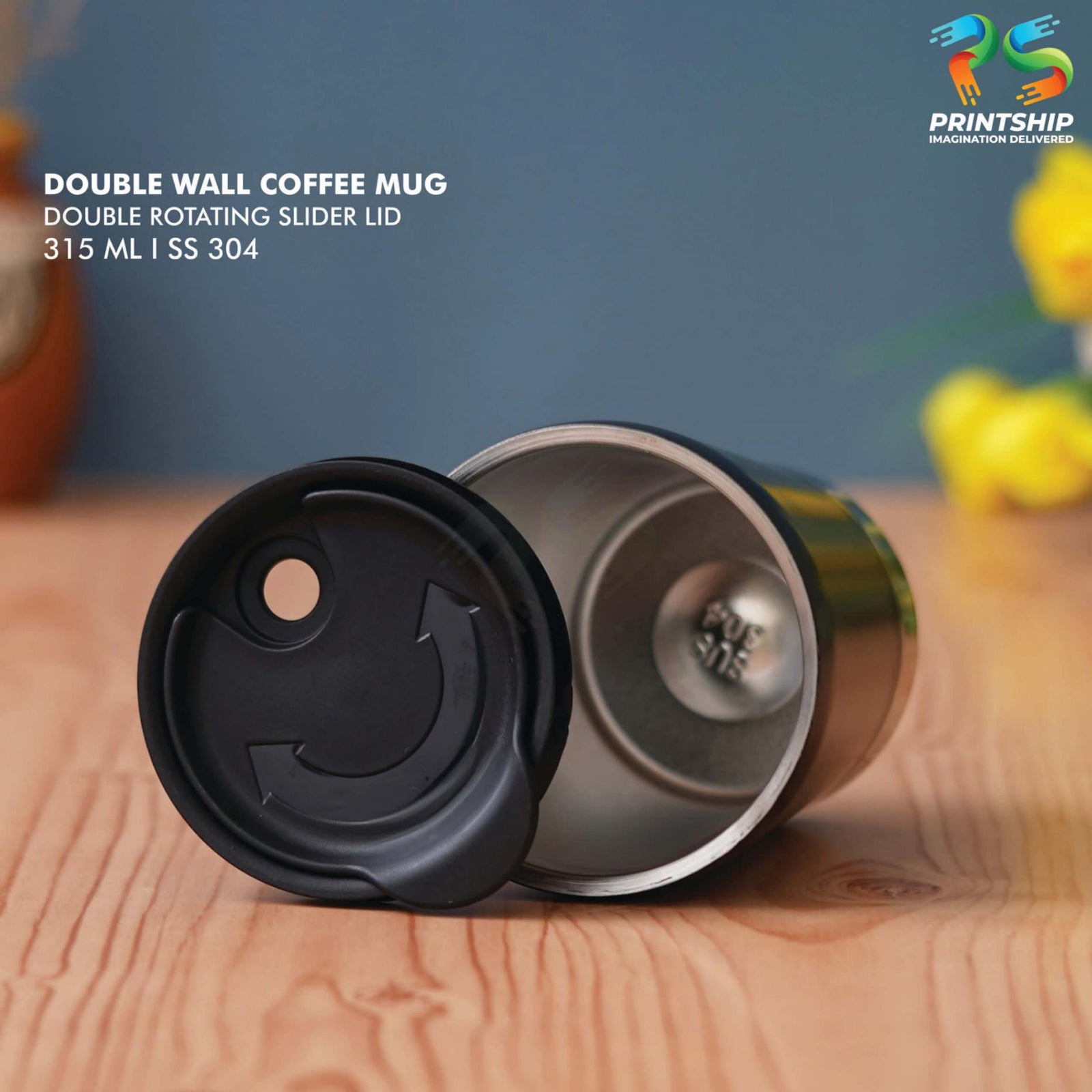 YuBingo Black Stainless Steel Mug - 315 ML - Corporate Gift | Product image 2