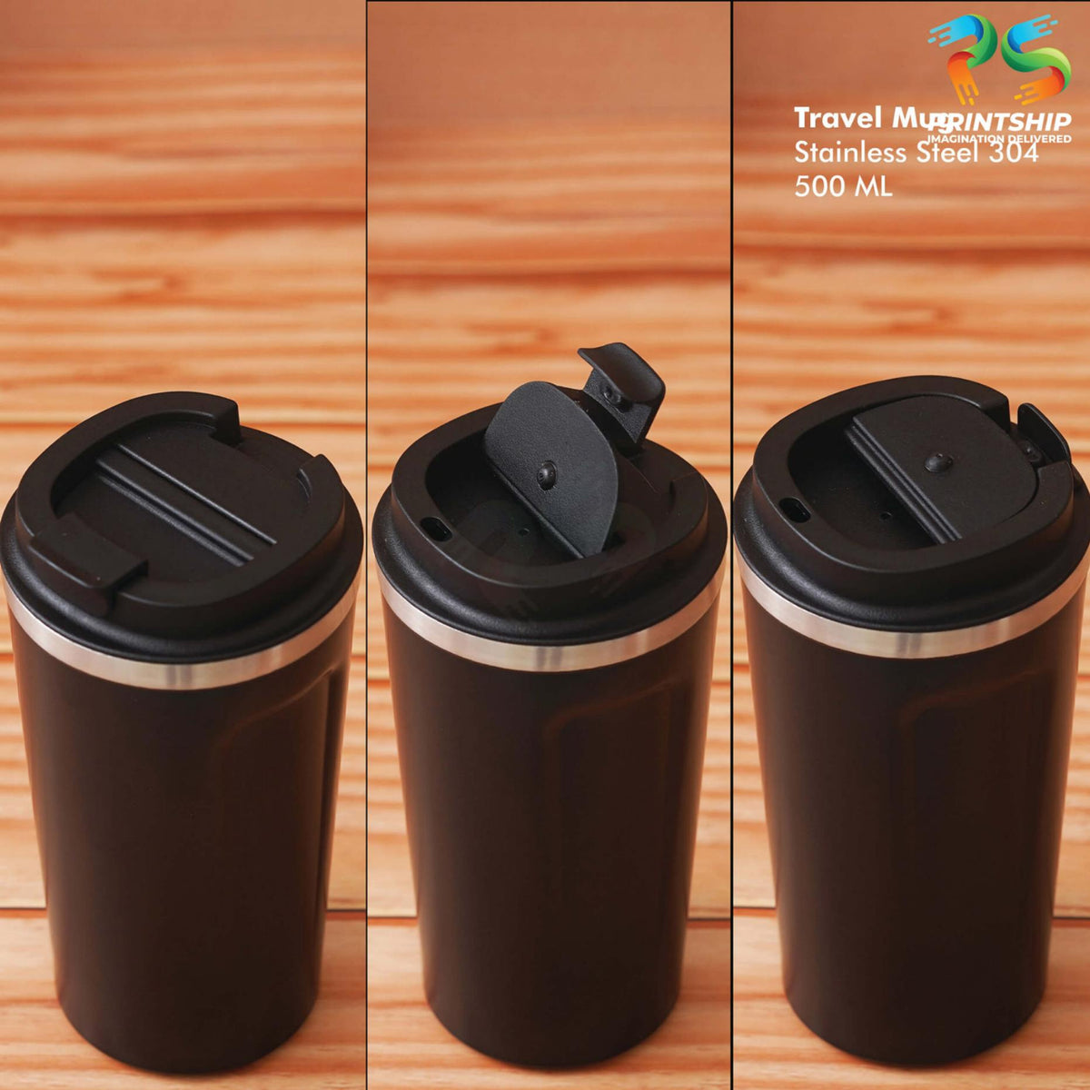 YuBingo Black Stainless Steel Mug 500ML - Corporate Gift | Product image 4