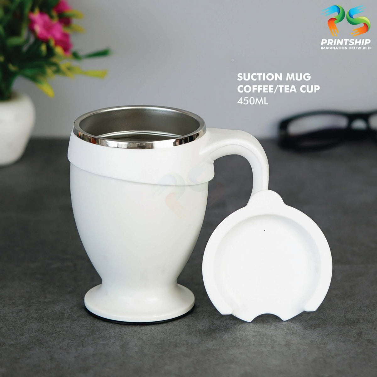YuBingo White Stainless Steel Mug - 450 ML - Corporate Gift | Product image 2