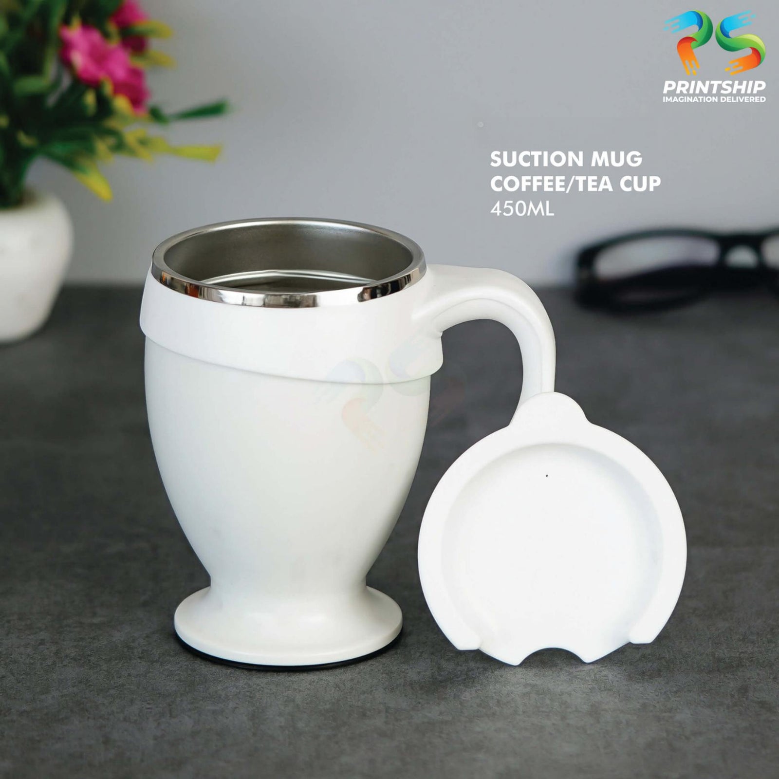 YuBingo White Stainless Steel Mug - 450 ML - Corporate Gift | Product image 2