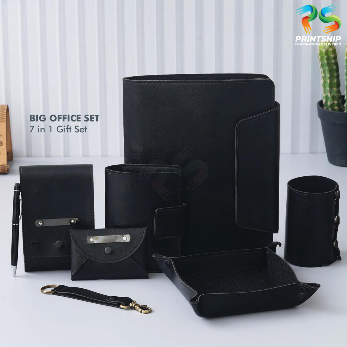 YuBingo Black Vegan Leather 7-in-1 Gift Set - Corporate Gift - product image