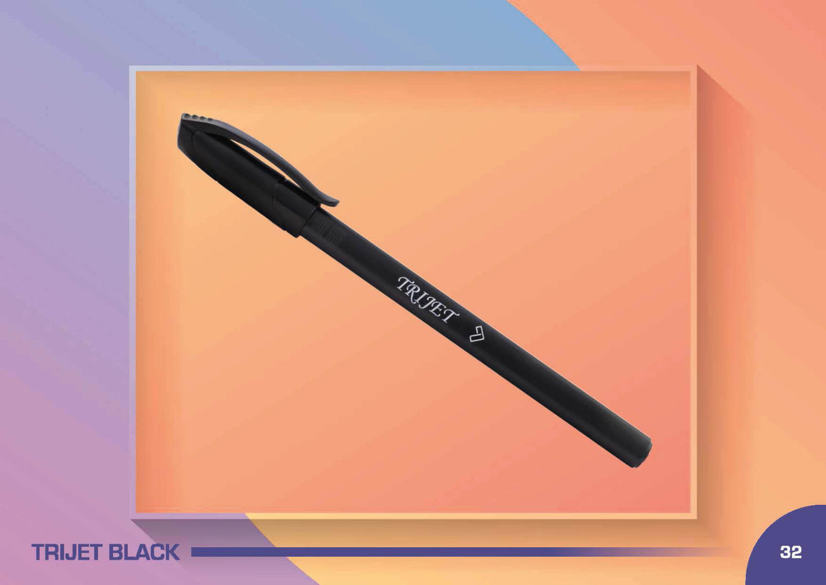 YuBingo TRIJET Elite Black Plastic Pen - Corporate Gift | YuBingo corporate pen gift