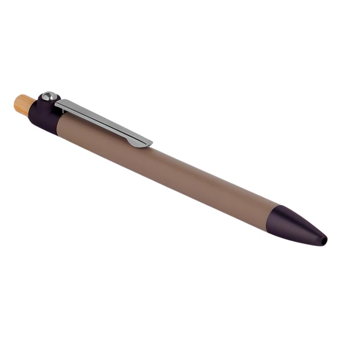 YuBingo L185 Metal Pen With Bamboo Pusher And Fidget Ball - Brown - Corporate Gift | YuBingo corporate pen gift