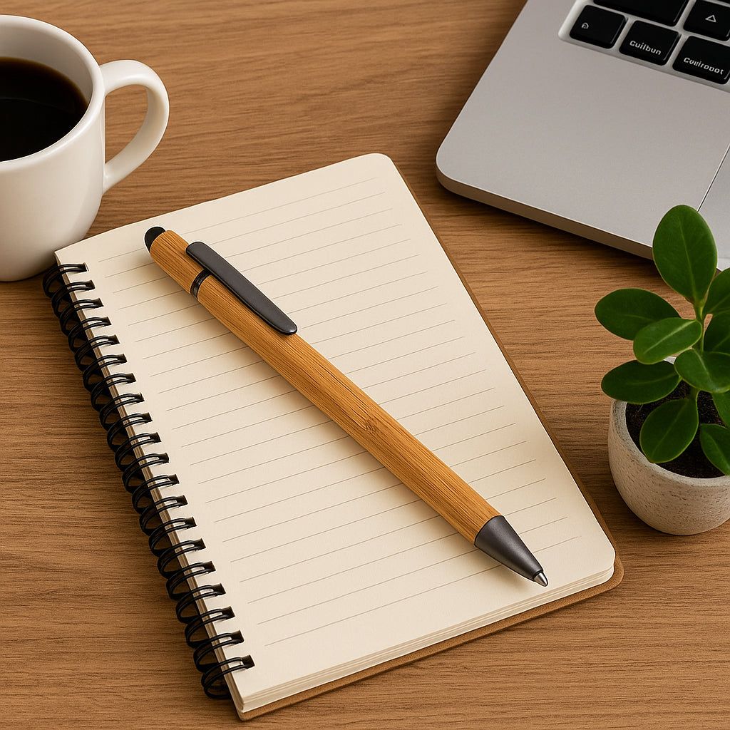 YuBingo L182 Bamboo Duo Pen With Stylus - Corporate Gift | YuBingo corporate pen gift